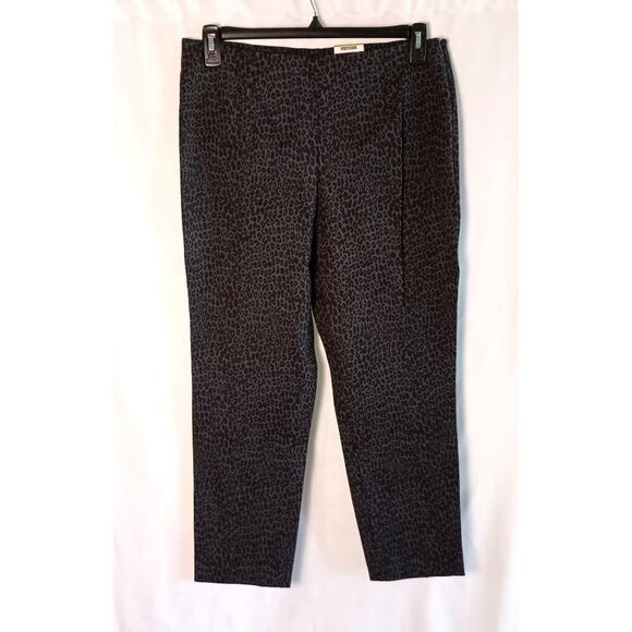 Time and Tru 4-Way Stretch Ankle Pants Size 12 Grey Animal Print NWT Slim Fit - Picture 1 of 6